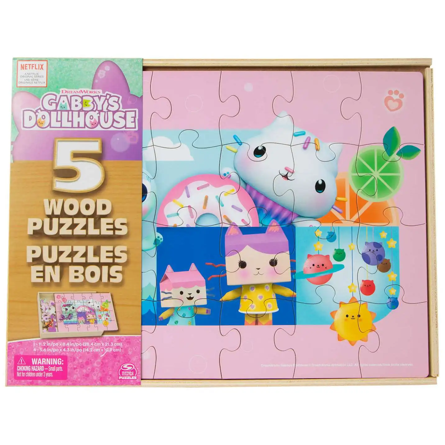 Gabby's Dollhouse Wood Puzzles 5-Pack