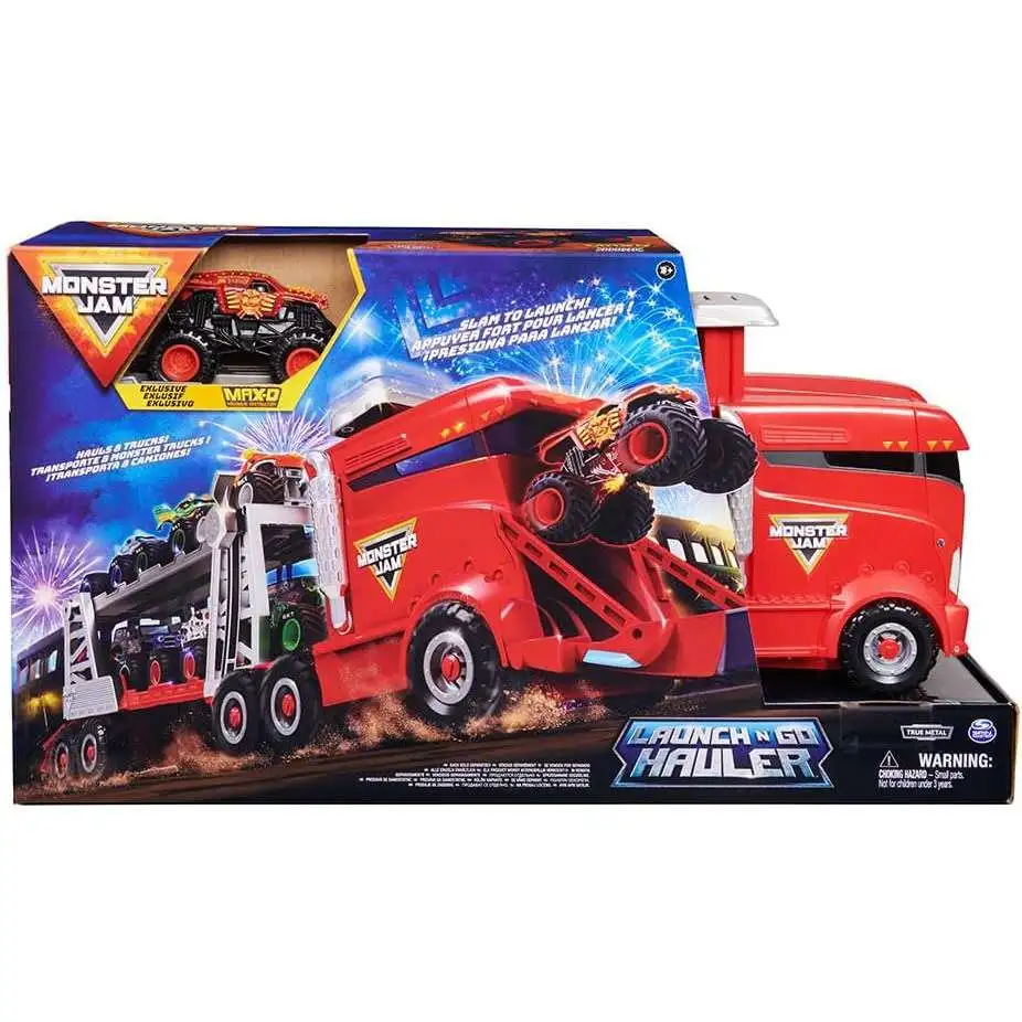 Monster Jam Launch N Go Hauler Exclusive Playset with Max D