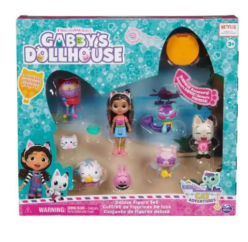 Gabby's Dollhouse, Gabby and Friends Figure Set with Rainbow Doll