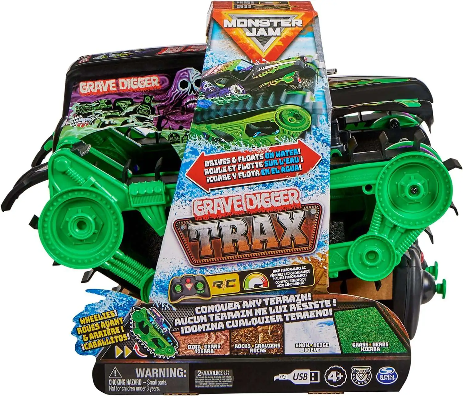 Monster Jam Trax Grave Digger R/C Vehicle