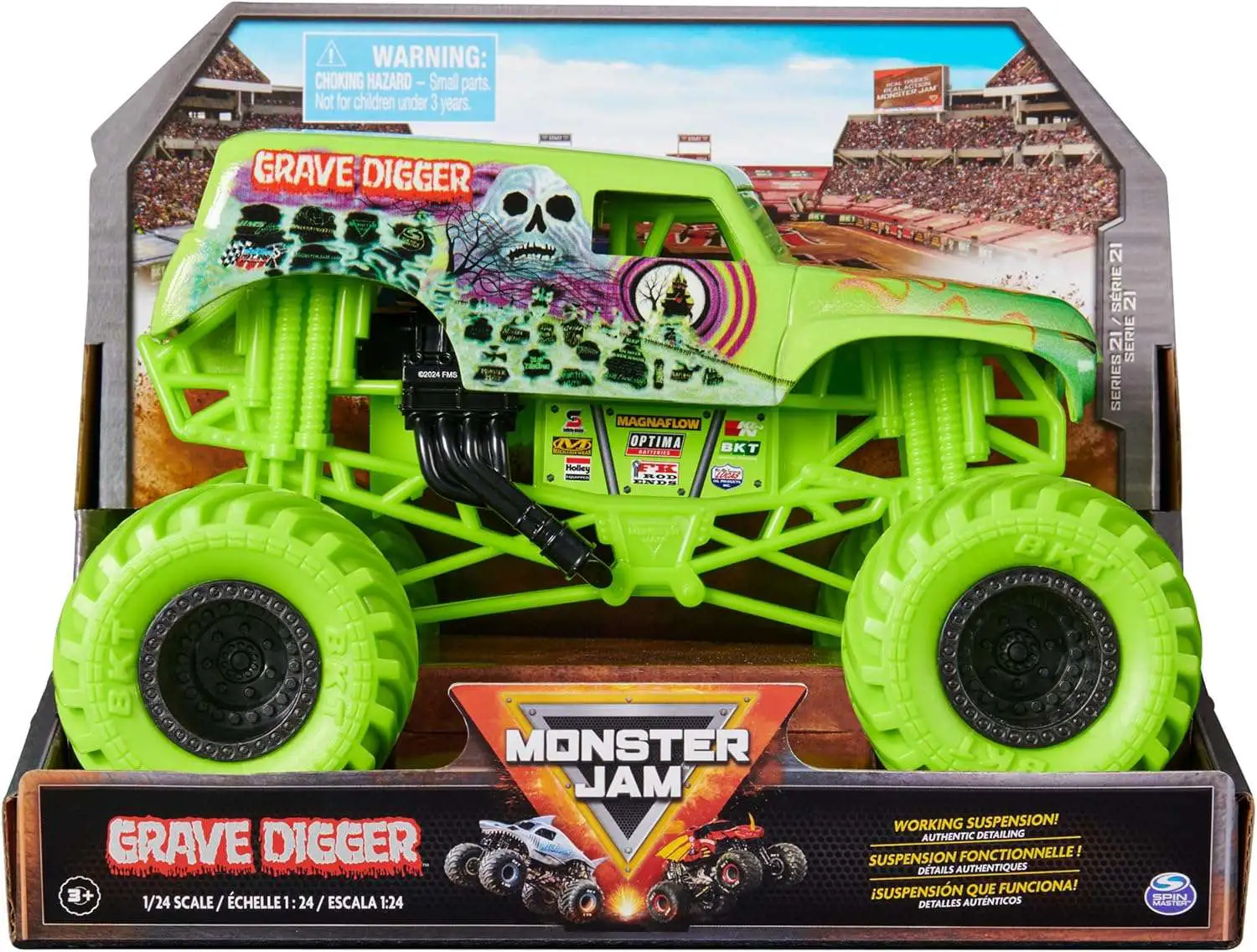 Monster Jam Grave Digger Diecast Car [Green 1/24 Scale]