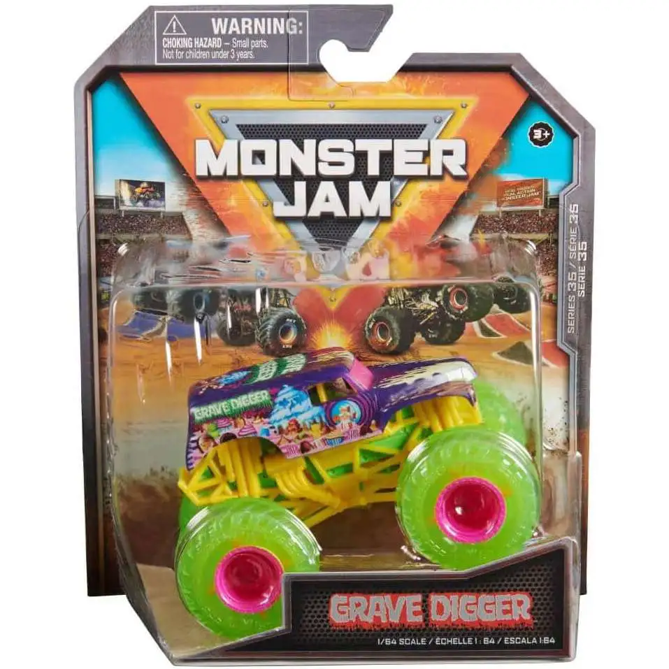 Monster Jam Series 35 Grave Digger Diecast Car [Purple, Yellow & Green]