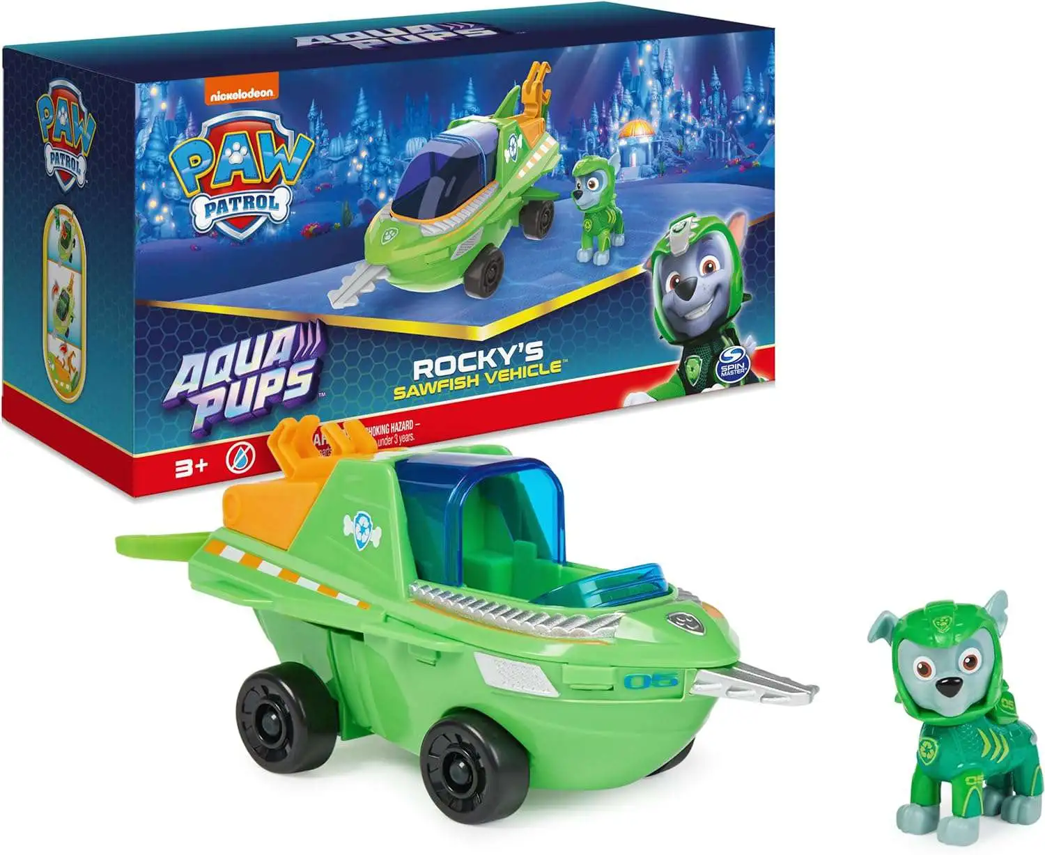 Paw Patrol The Mighty Movie Rockys Sawfish Vehicle Spin Master - ToyWiz