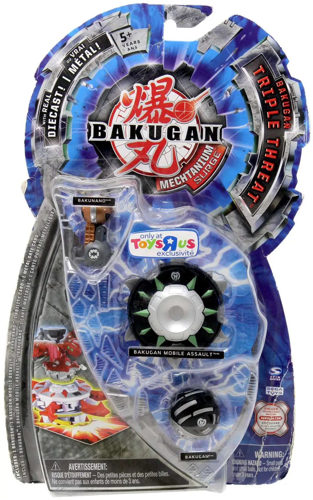 Mechtanium Surge Triple Threat Bakunano, Bakugan & Bakugan Mobile Assault Diecast Figure 3-Pack