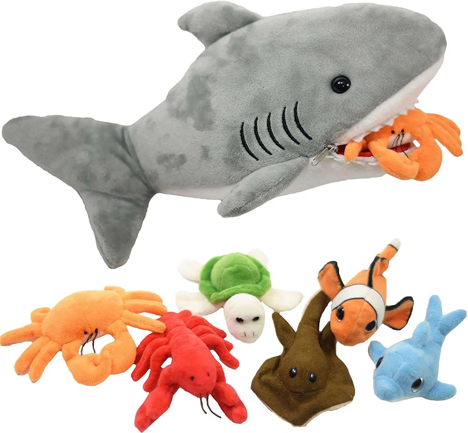 Eating Shark 15-Inch Plush Set