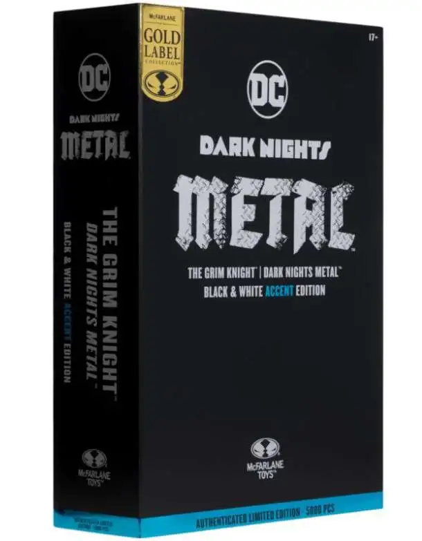 DC Multiverse Action Figure The Grim Knight  Dark Nights Metal   Black White Accent Edition Gold Label 18 Cm