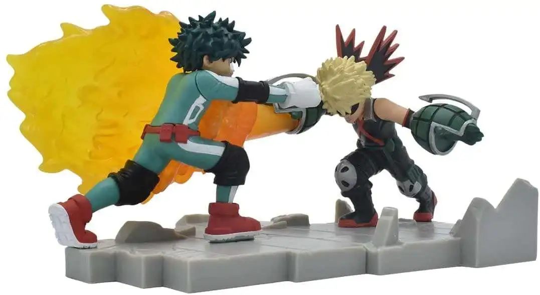 My Hero Academia Mega Craftable Izuku Midoriya vs Katsuki Bakugo Craftable Figure Diorama