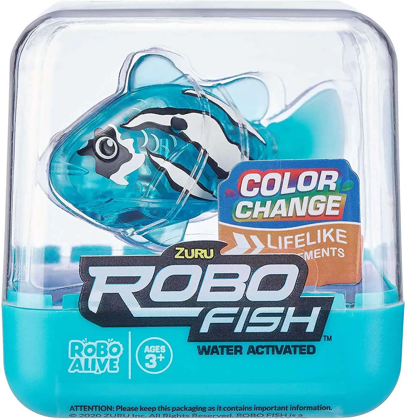 Robo Alive Little Fish Teal Robotic Pet Figure [Color Change]