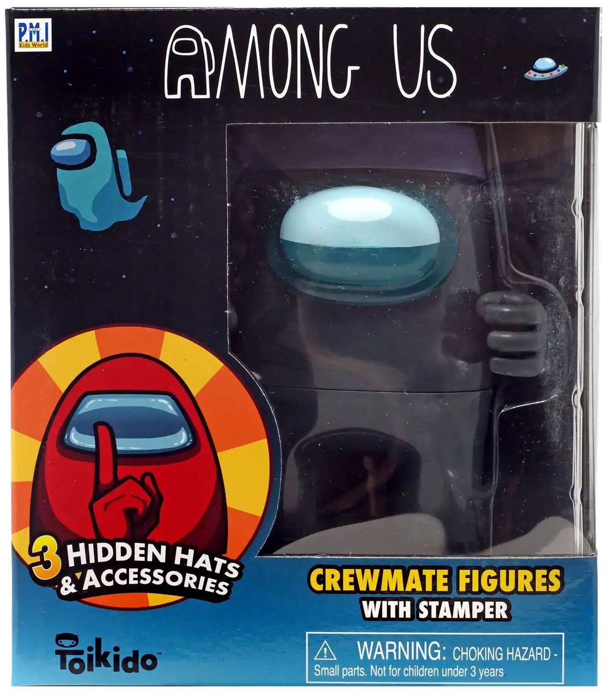 Among Us Crewmate Figures with Stamper Black Action Figure [with Purple Headband]