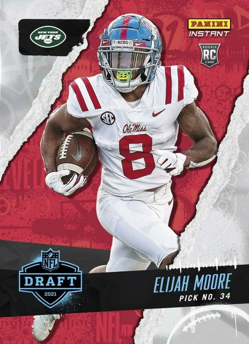 NFL New York Jets 2021 Instant Draft Night Football Single Card Elijah ...