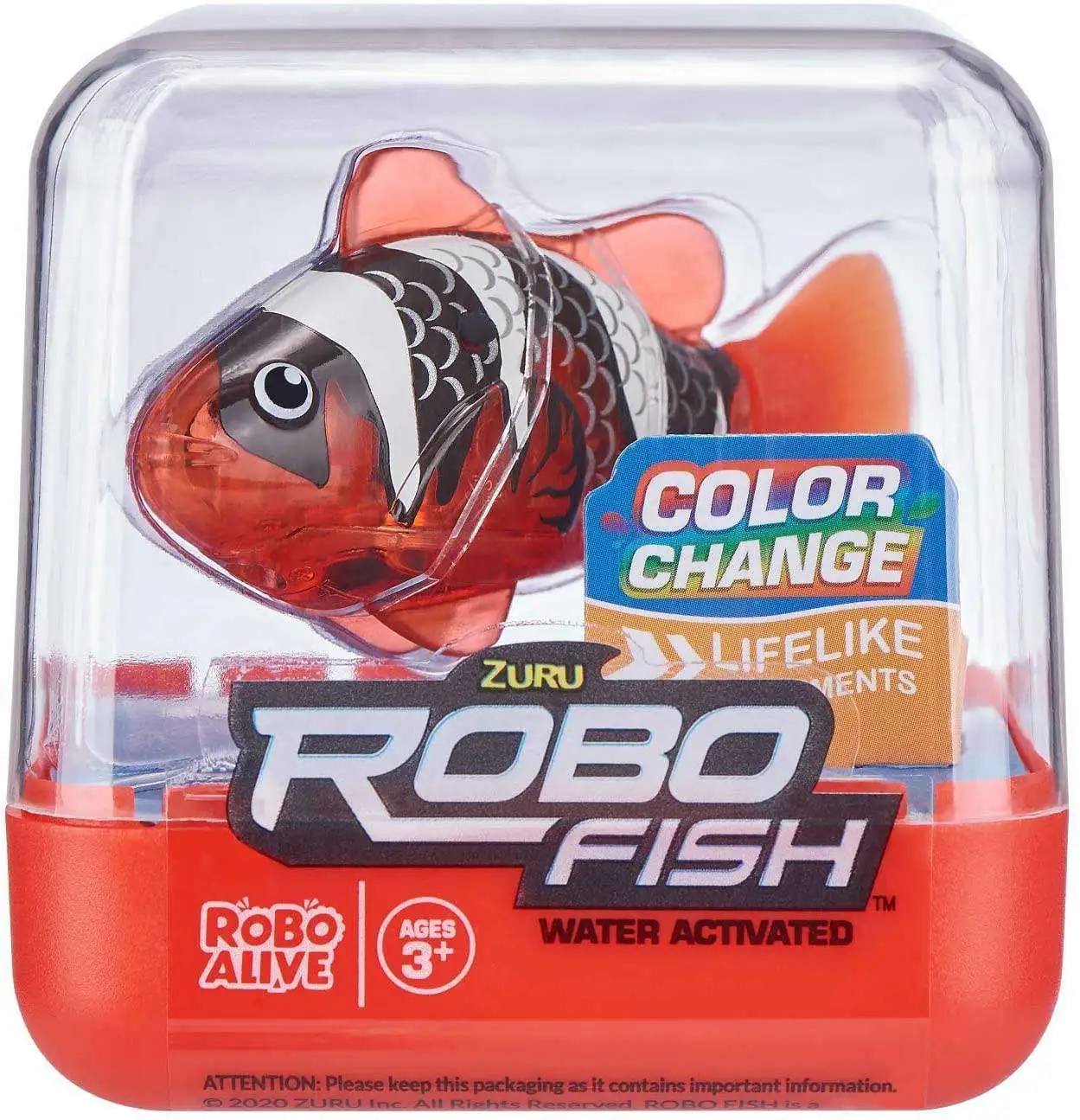 Robo Alive Robo Fish Red & Black Robotic Pet Figure [Color Change]
