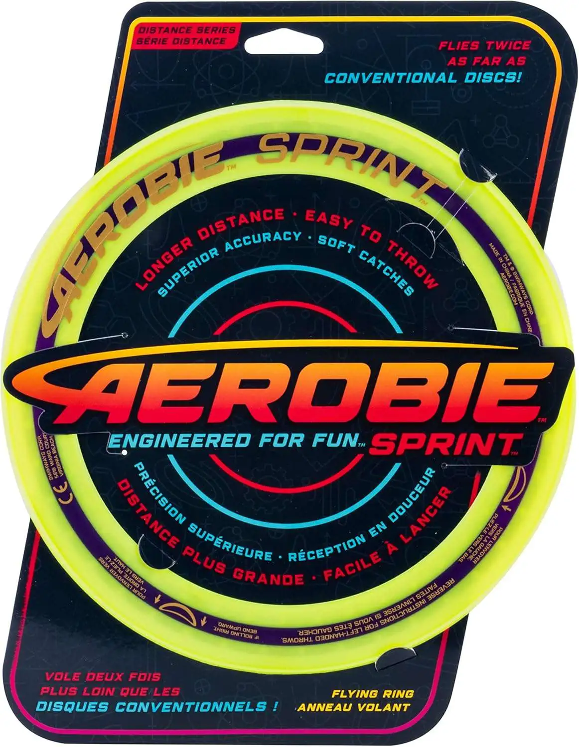Aerobie Sprint Green/Yellow 10-Inch Frisbee