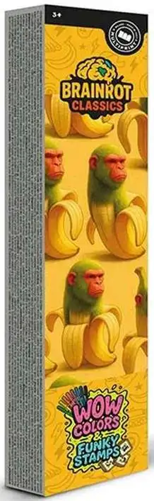 Brainrot Classics Wow Colors & Funky Stamps Chimpanzini Bananini Set [3 Markers & 2 Stampers]