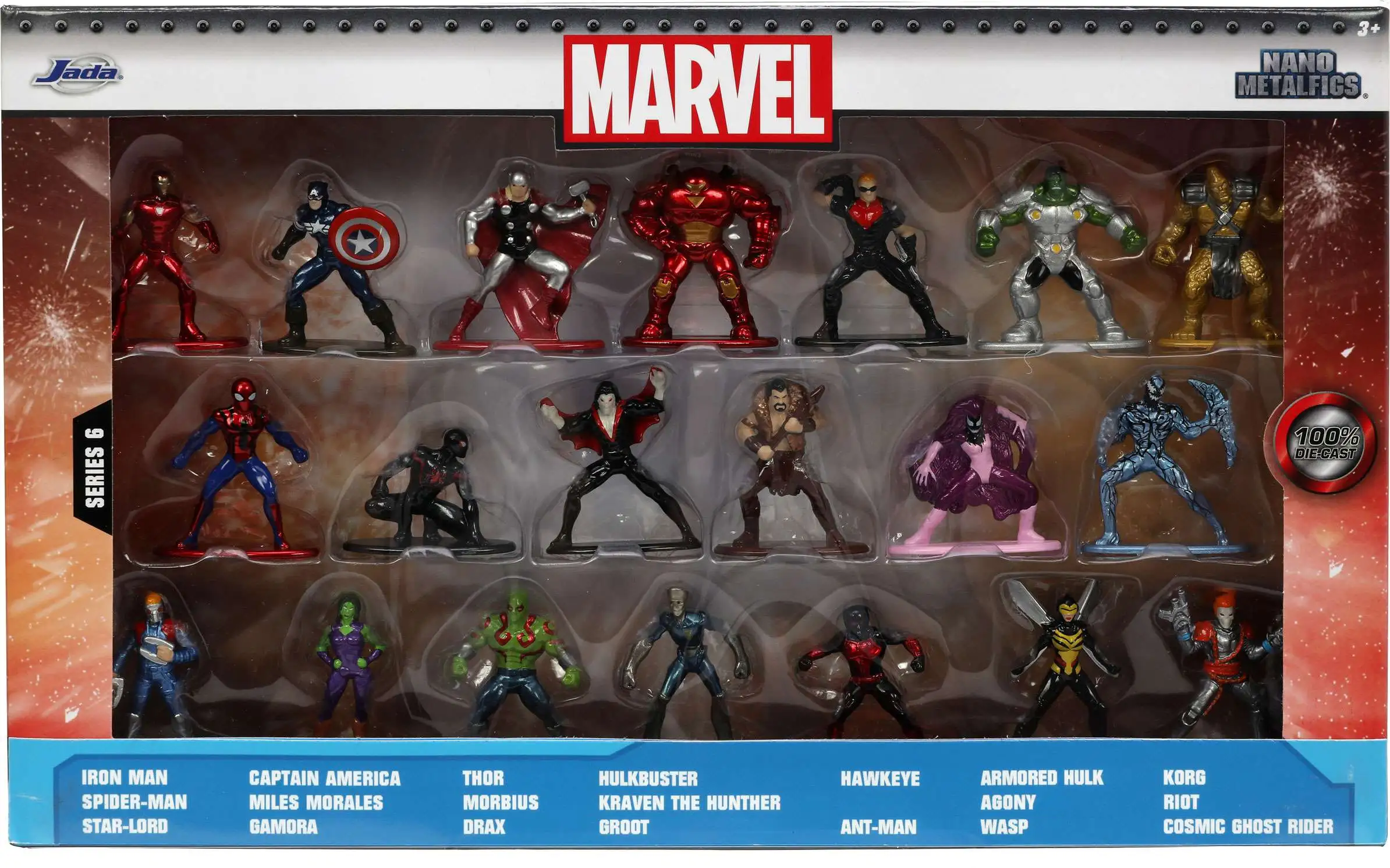 Nano Metal Diecast Marvel Guardians 5 figures Star-Lord Rocket Gamora Drax Groot 