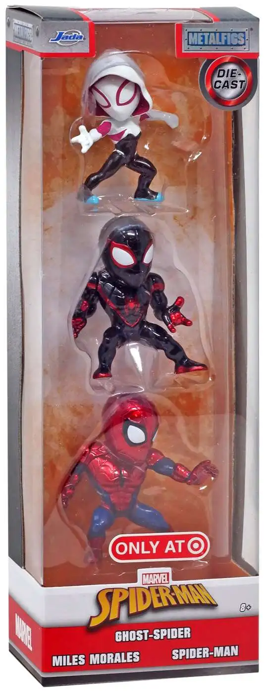 Marvel Nano Metalfigs Ghost-Spider, Miles Morales & Spider-Man Exclusive 1.5-Inch Diecast Figure 3-Pack