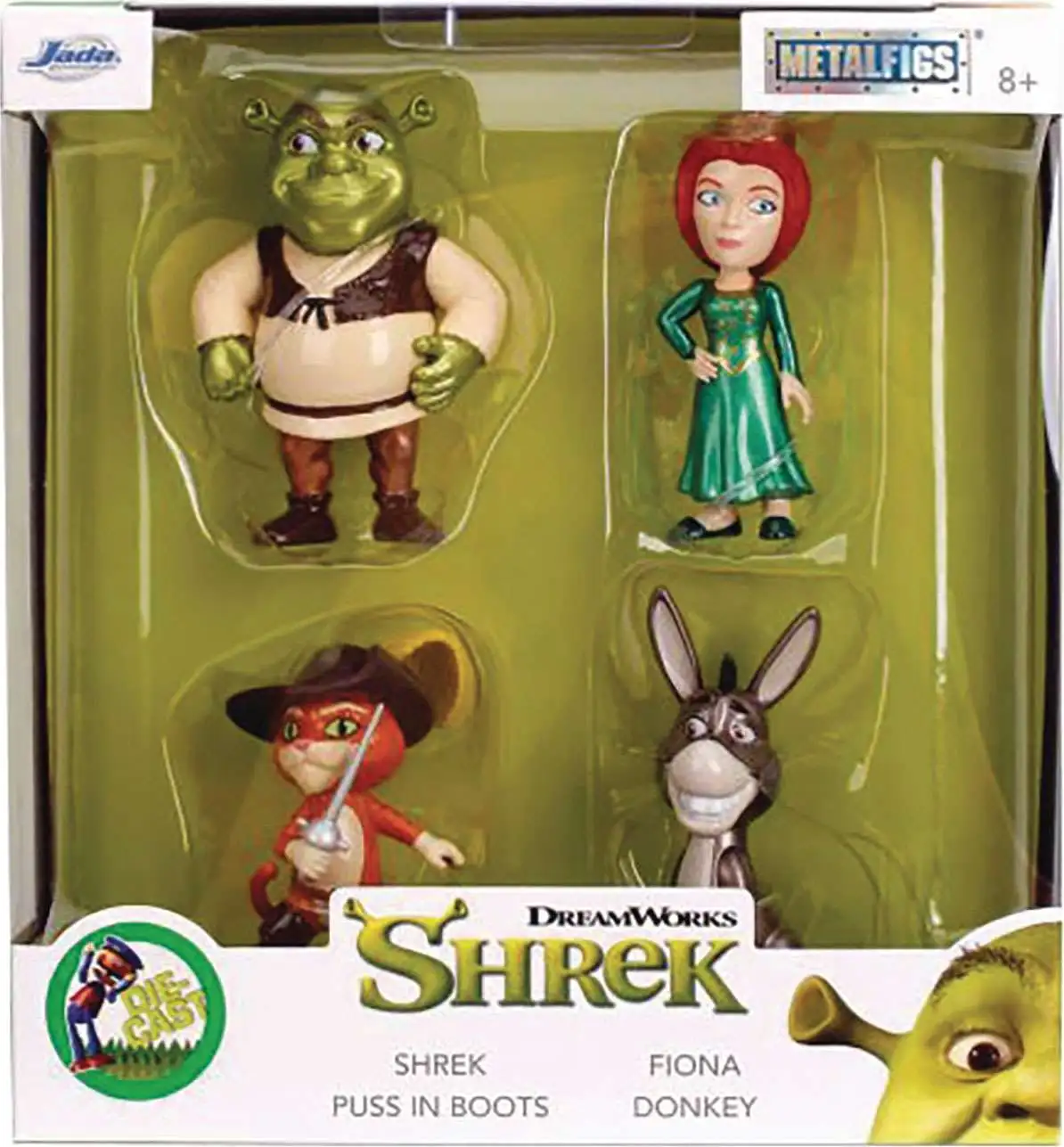 MetalFigs Shrek, Fiona, Puss & Donkey 2.5-Inch Diecast Figure 4-Pack (Pre-Order ships April)