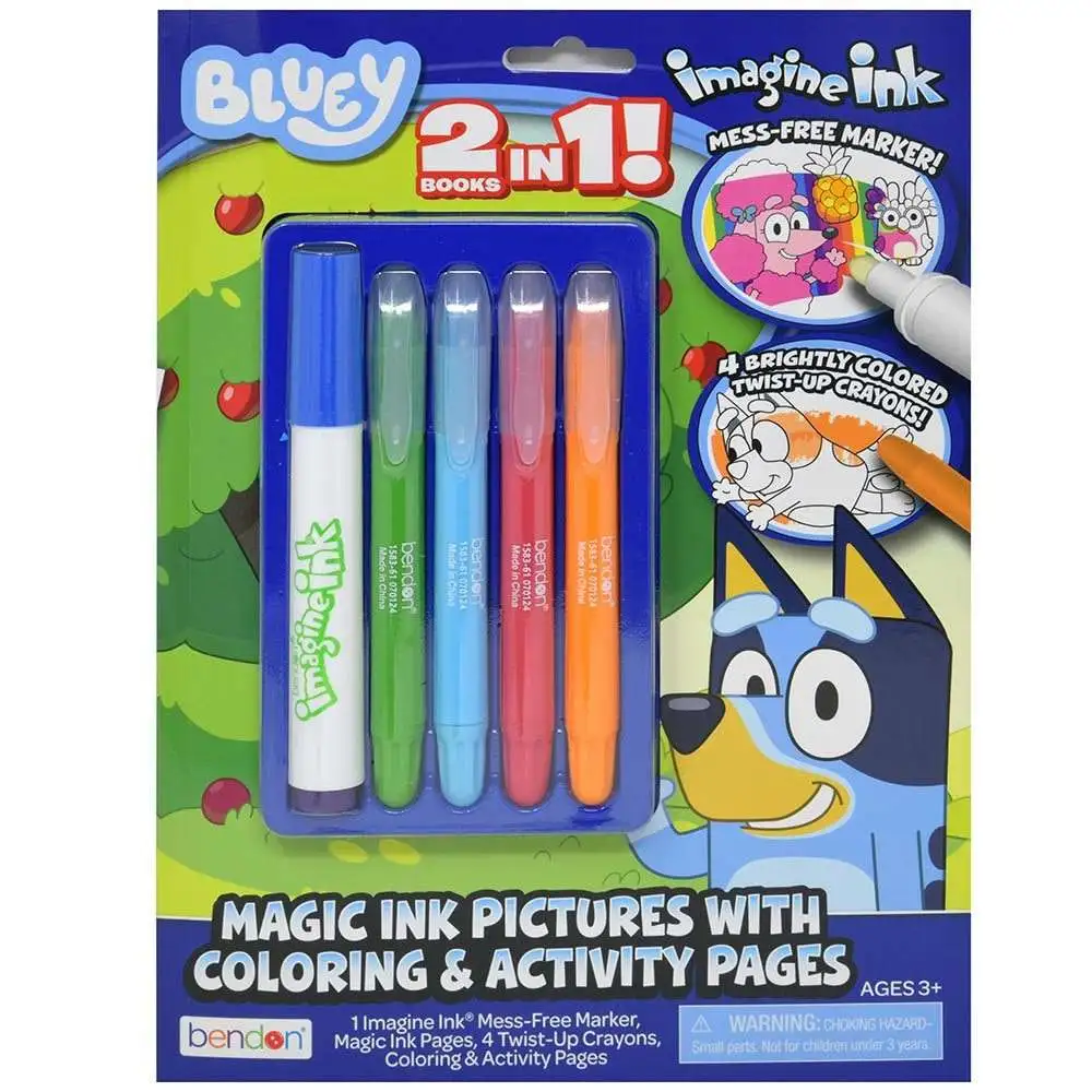 Bluey Imagine Ink Magic Ink Pictures with Coloring & Activity Pages [2 Books in 1!]