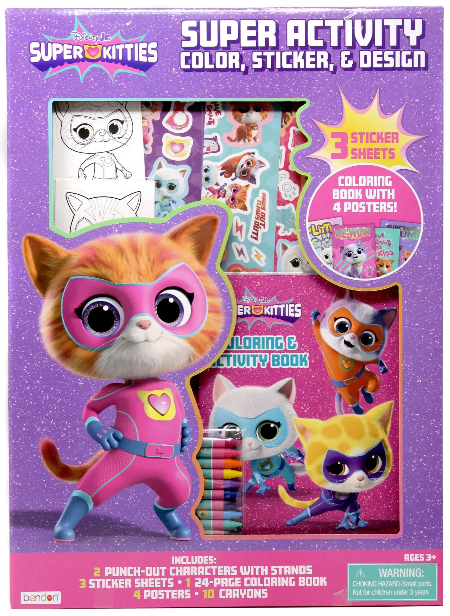 Disney Junior SuperKitties Super Activity Color, Sticker & Design Activity Set [Coloring Book, 3 Sticker Sheets, Crayons & More!]