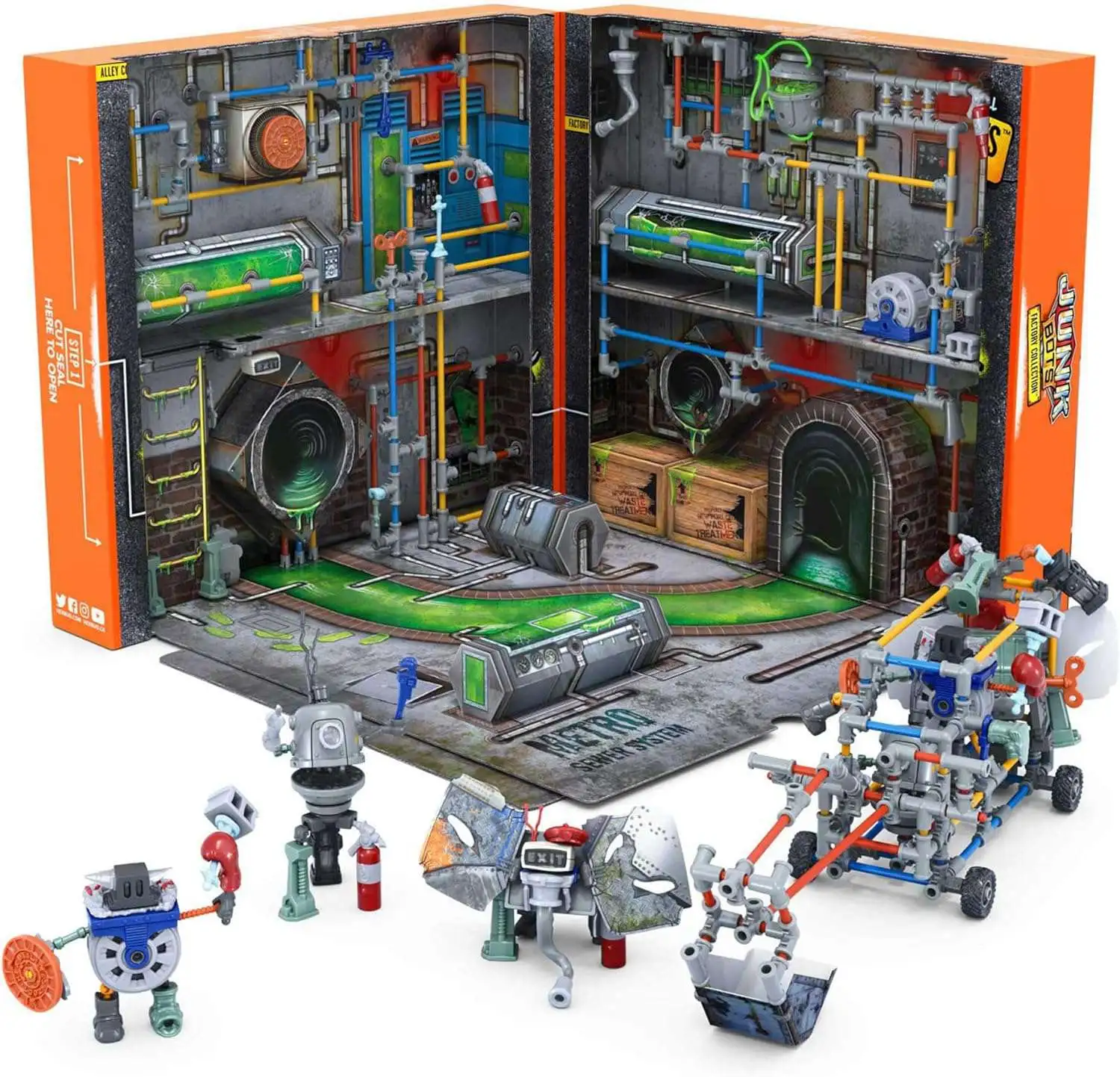 Hexbug Junk Bots Factory Collection Metro Sewer System Playset
