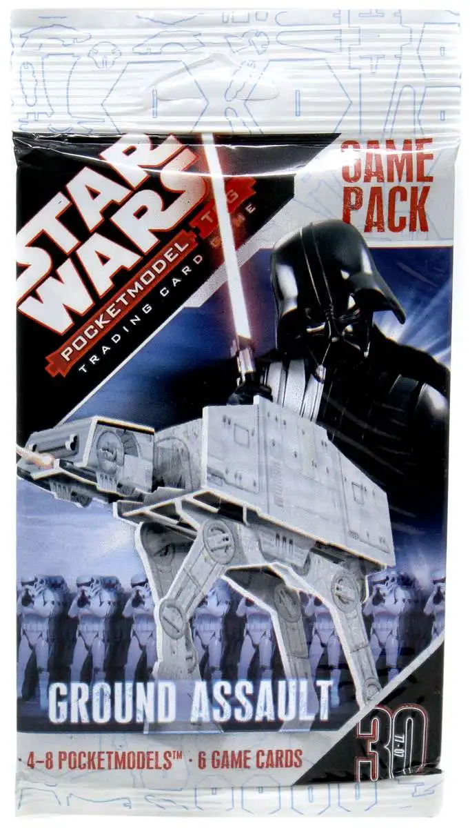Star Wars Pocketmodel TCG Ground Assault Game Pack [4-8 Pocketmodels & 6 Game Cares]