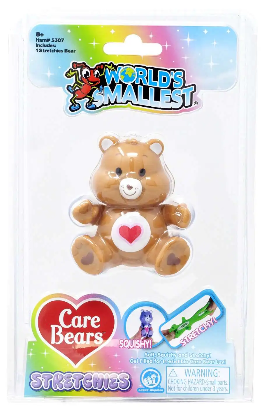 World's Smallest Care Bears Stretchies Tenderheart Bear Squeeze Toy