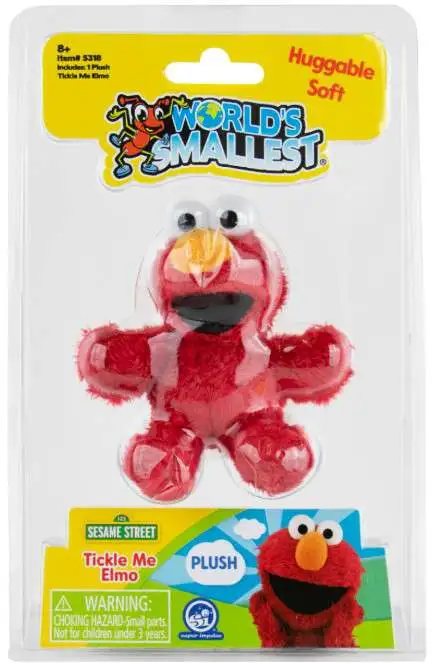 World's Smallest Sesame Street Tickle Me Elmo Plush Figure with Sound