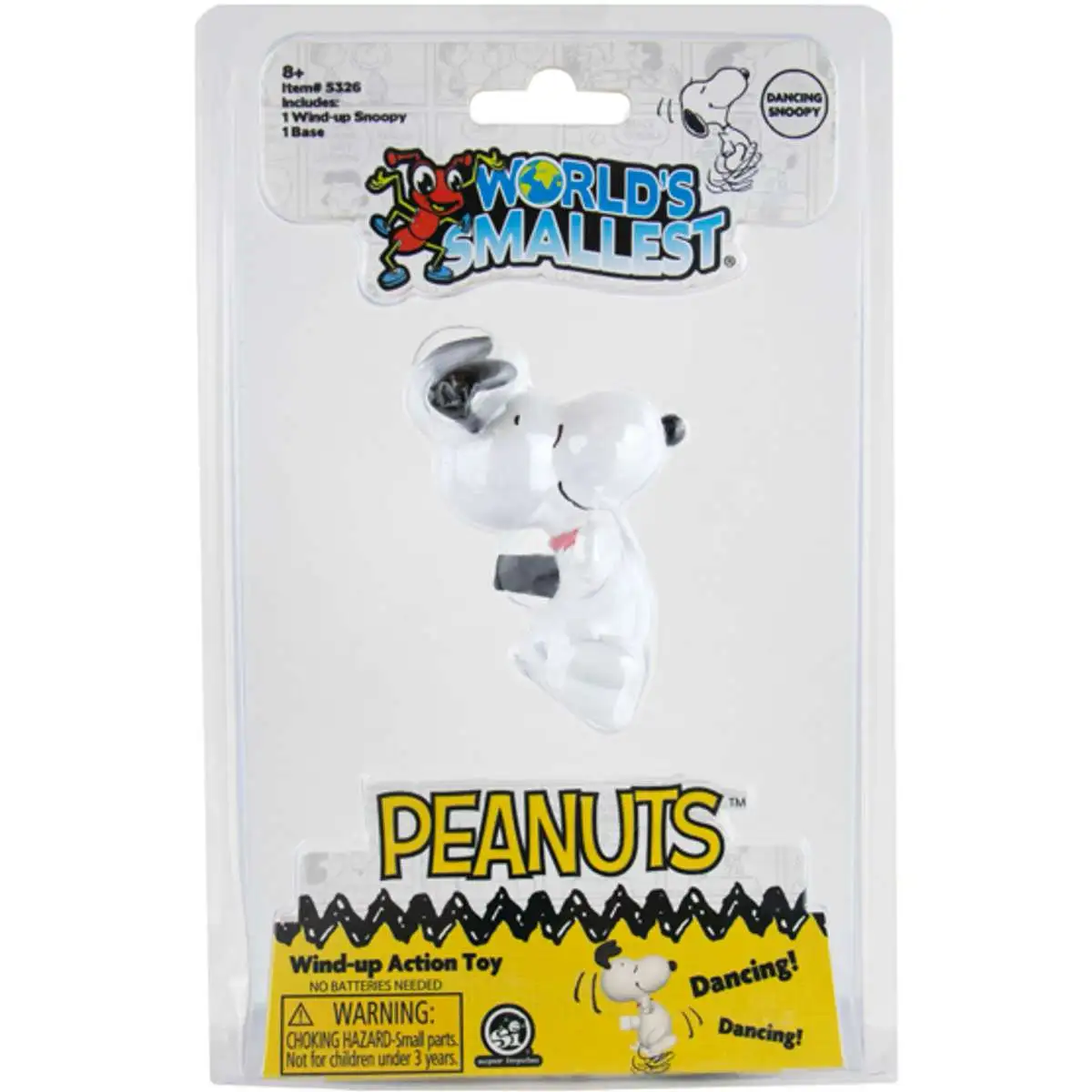 Worlds Smallest Peanuts Dancing Snoopy Wind-Up Figure Super