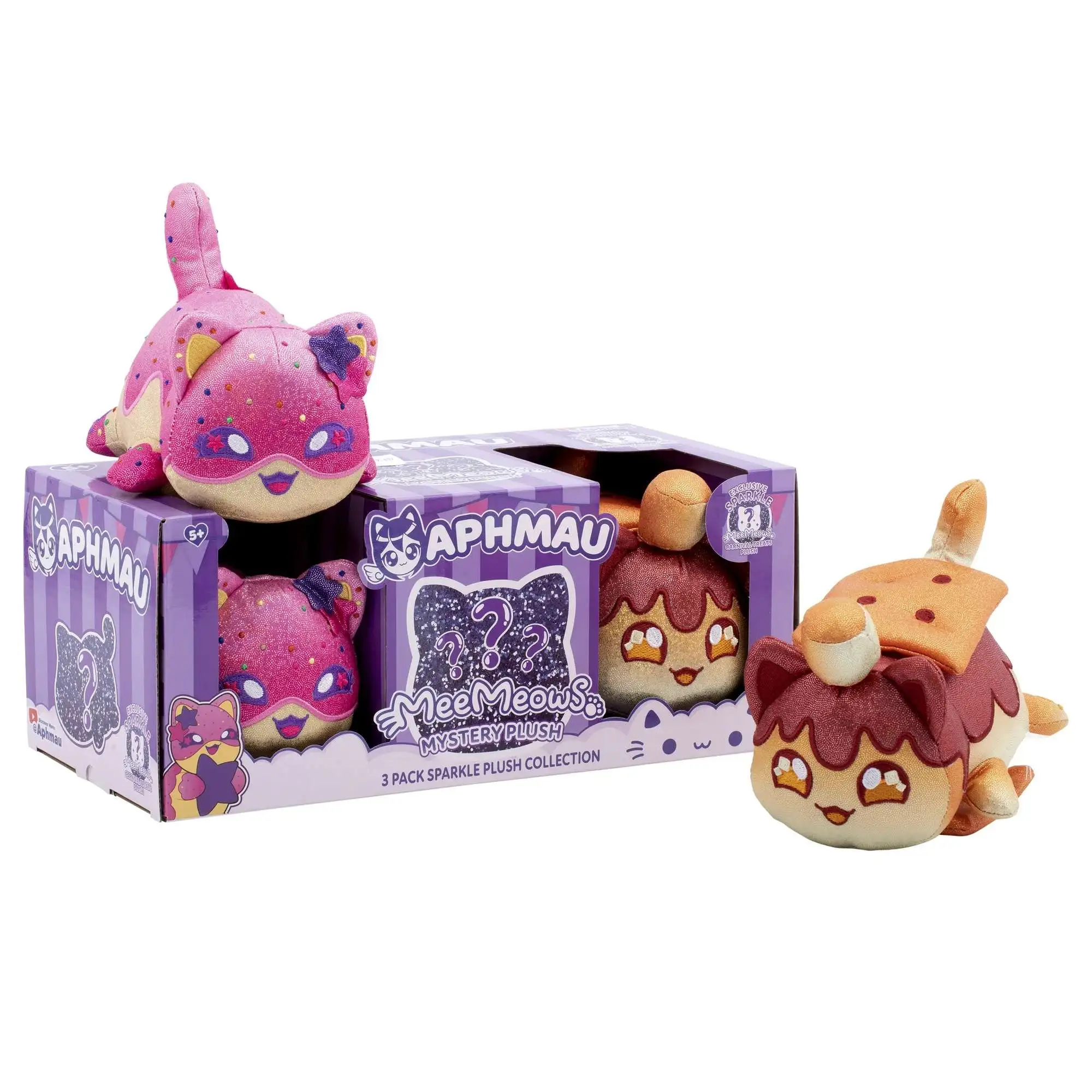 Aphmau MeeMeows Sparkle Collection Carnival Treats 6-Inch Plush 3-Pack [Includes 1 MYSTERY Plush]