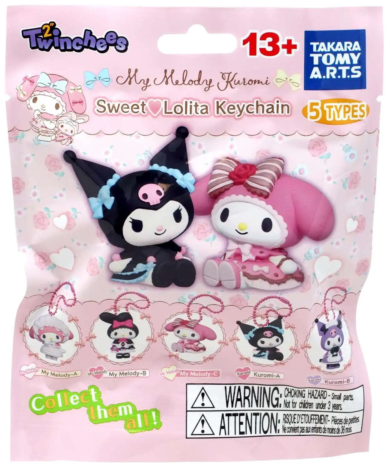 Twinchees Sanrio My Melody Kuromi Sweet Lolita Keychain Mystery Pack