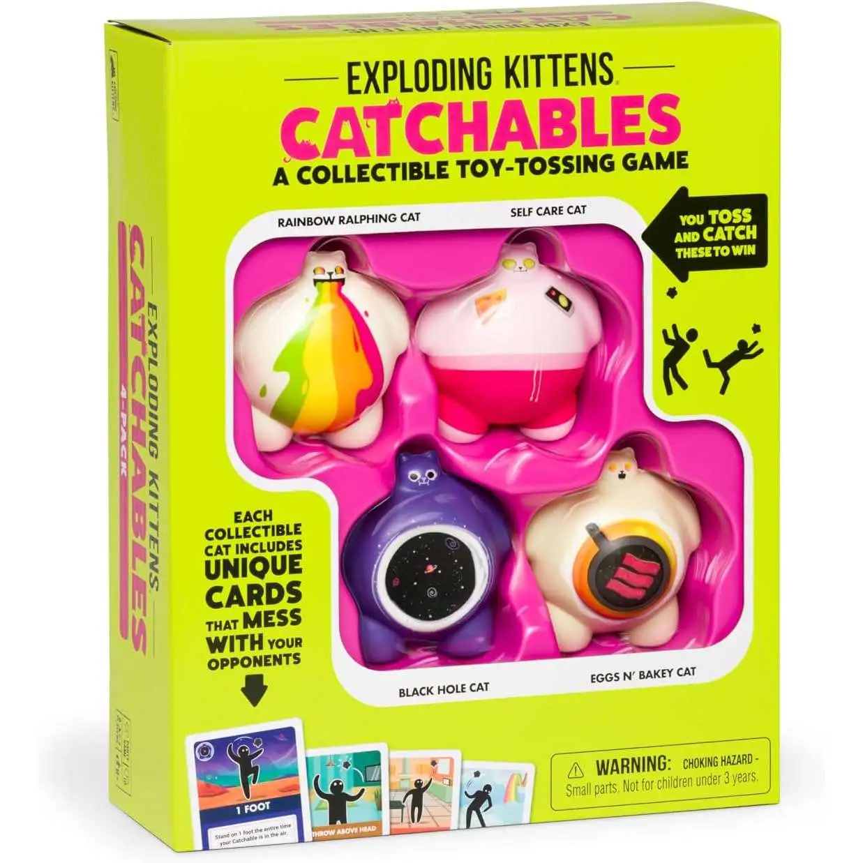 Exploding Kittens Catchables Collectible Toy-Tossing Game Exclusive 4-Pack