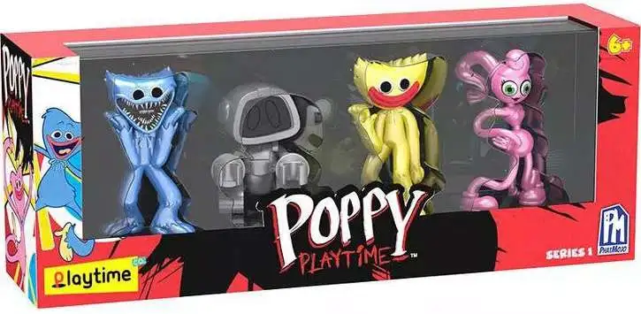 Poppy Playtime Scary Huggy Wuggy, Boogie Bot, Smiling Huggy Wuggy & Mommy Longlegs Mini figure 4-Pack