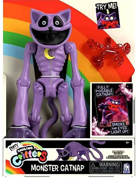 Poppy Playtime Smiling Critters Monster Catnap Deluxe Action Figure [Smoke & Eyes Light Up!]