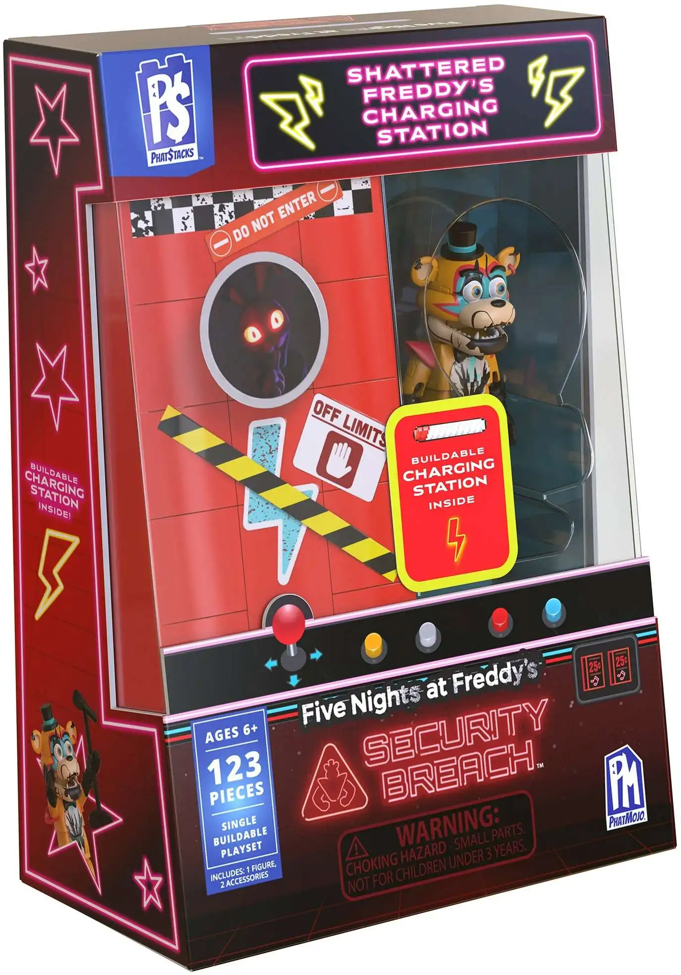 Five Nights at Freddy's Security Breach Phat Stacks Shattered Freddy's Charging Station Buildable Set