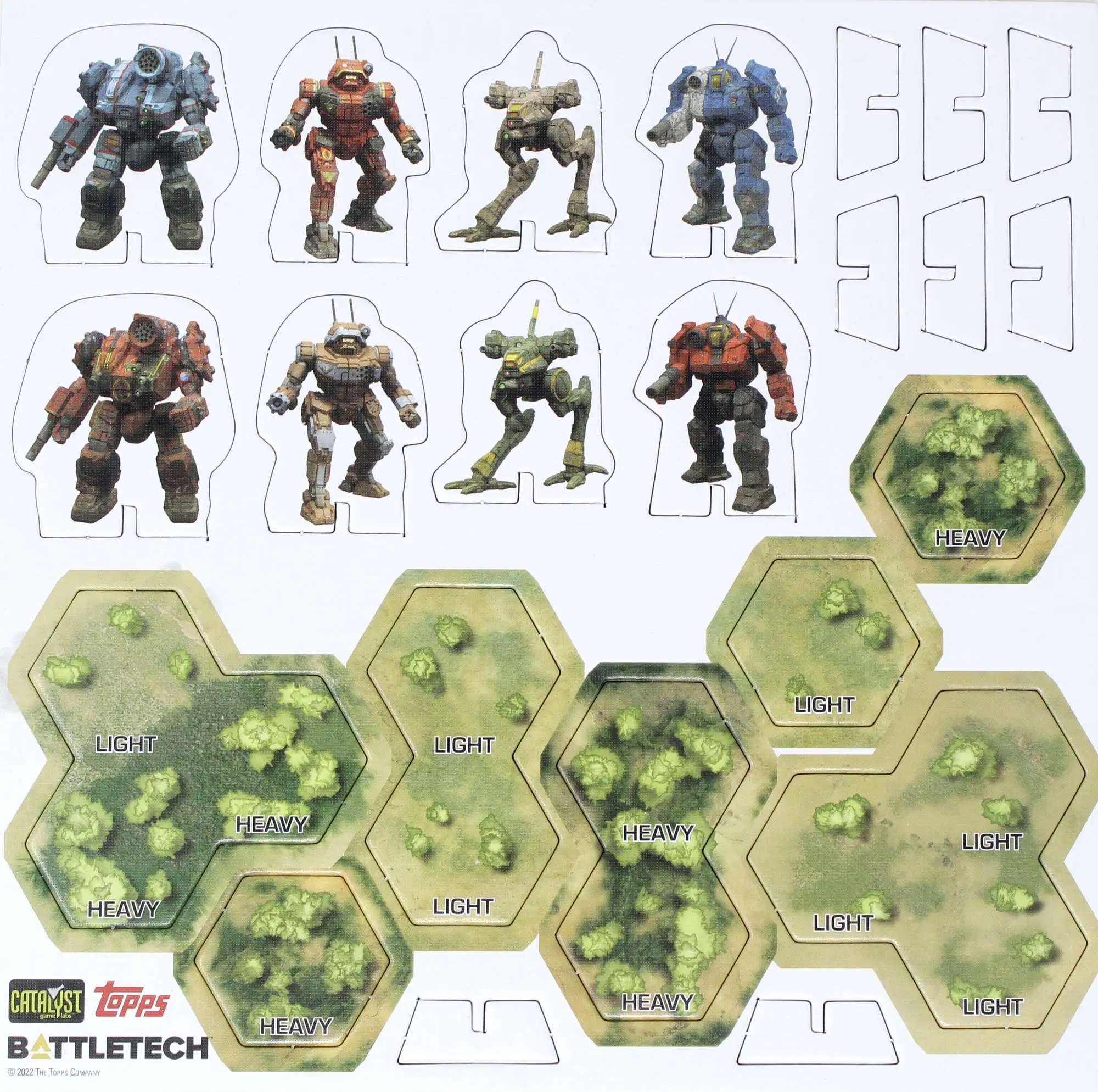 BattleTech Punchboard with BattleMechs Terrain 40th Anniversary