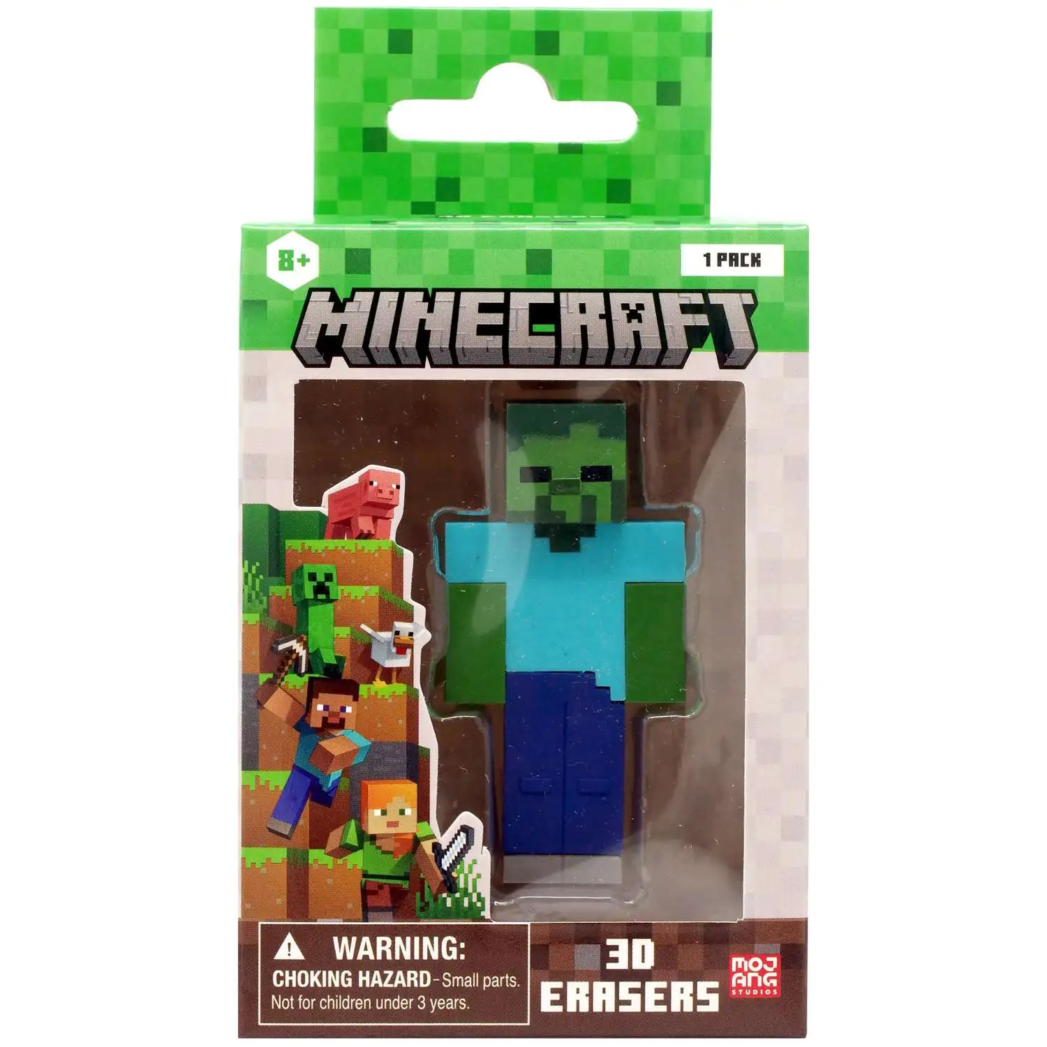 Minecraft Zombie 2.25-Inch 3D Eraser