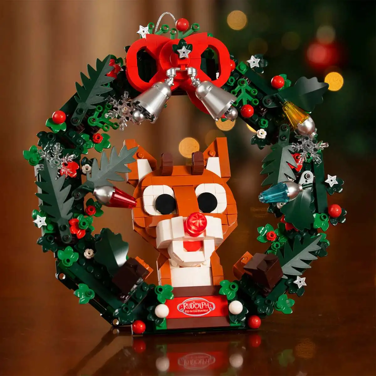 Brick Rudolph Rudolph the Red-Nosed Reindeer Rudolph Light Up Holiday Wreath Brick ...
