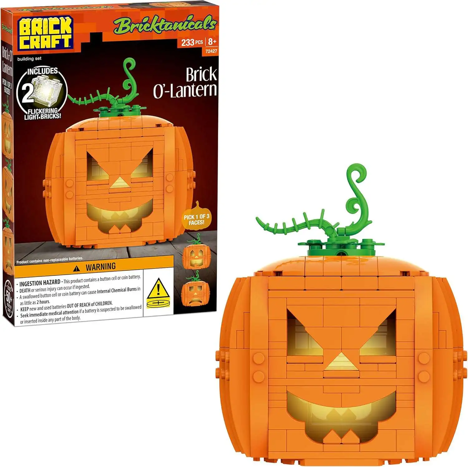 Bricktanicals Halloween Brick O'-Lantern Brick Building Set #42427