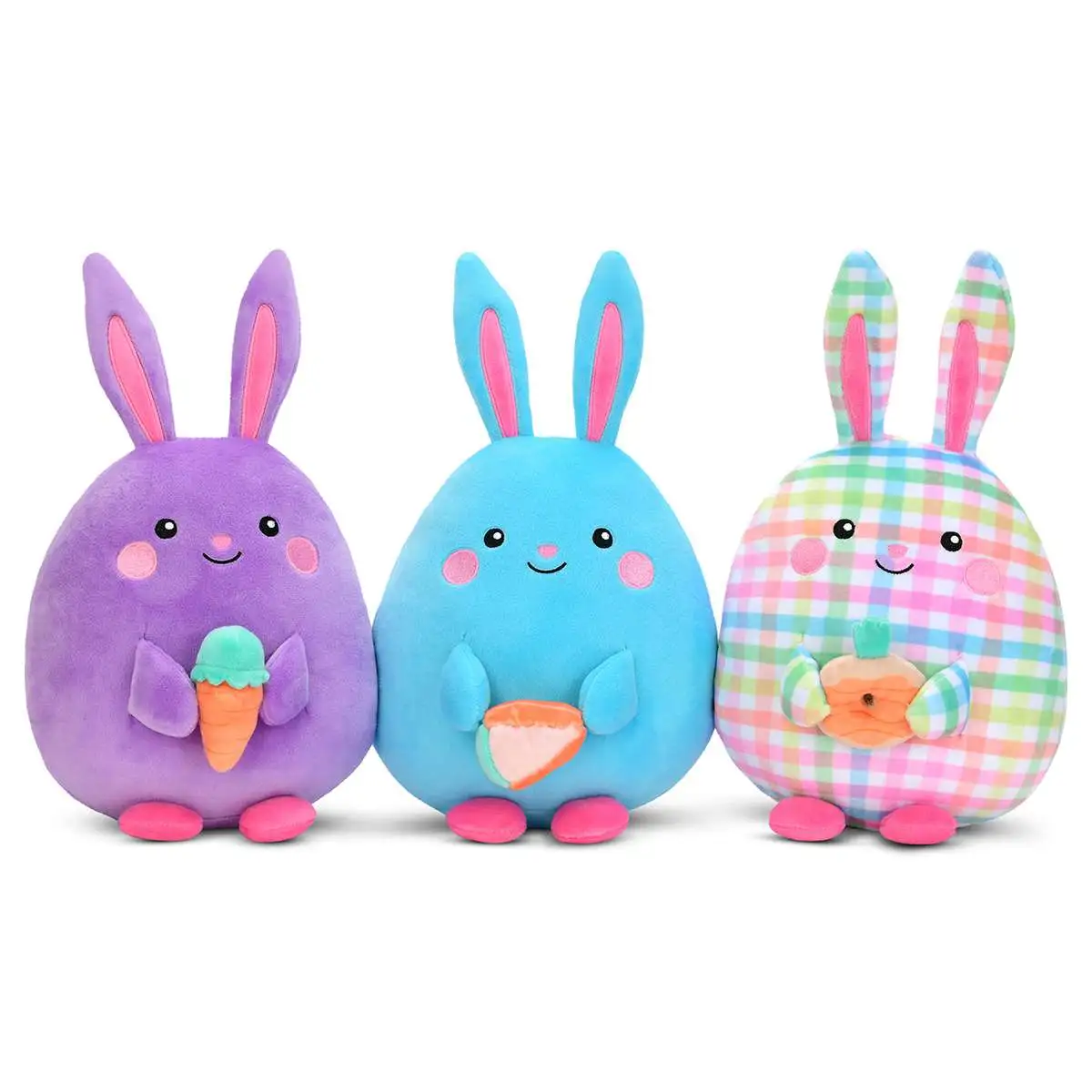 IScream Gingham Bunnies 7-Inch Plush Set