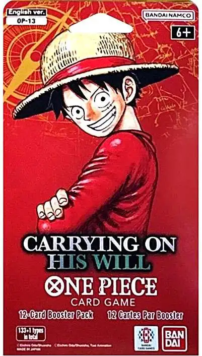 One Piece Trading Card Game Carrying on His Will SLEEVED Booster Pack OP-13 [ENGLISH, 12 Cards]