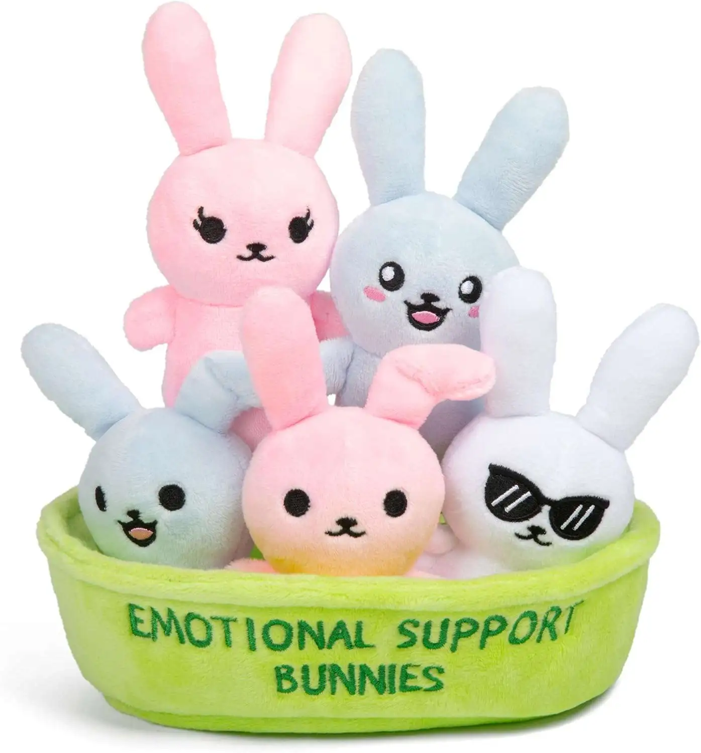 Emotional Support Bunnies 8 Plush Set