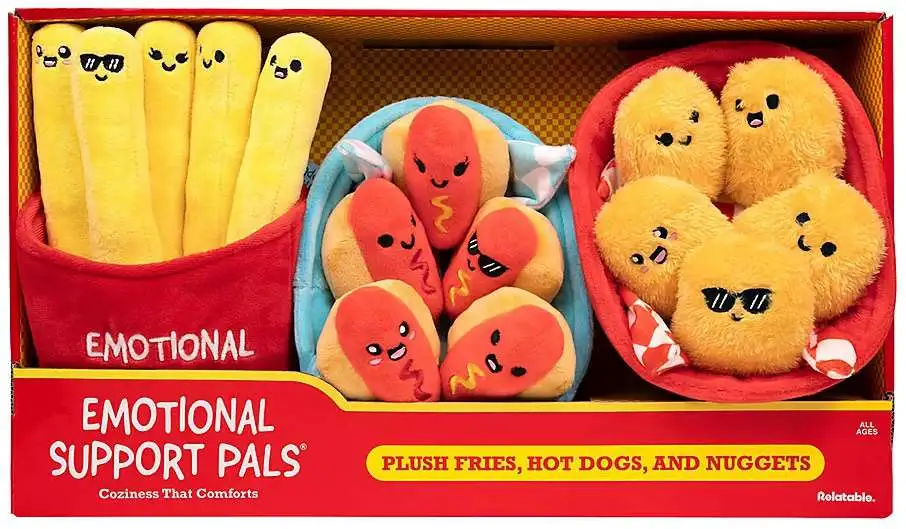 Emotional Support Fries, Hot Dogs & Nuggets Plush Set
