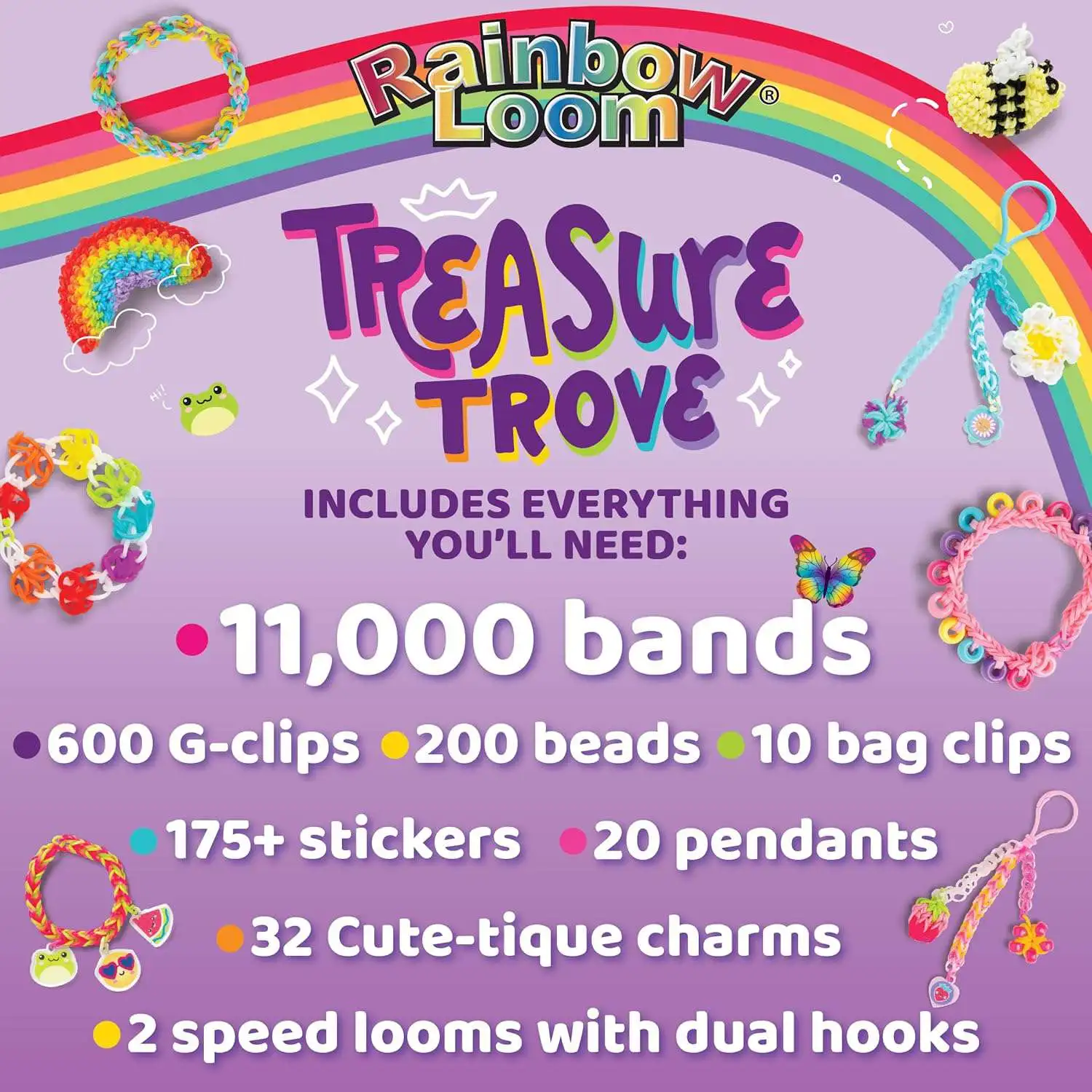 Rainbow Loom Neon Purple Rubber Bands Refill Pack 300 Count Twistz Bandz -  ToyWiz