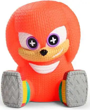 Sonic The Hedgehog Handmade by Robots Knit Series Knuckles the Echidna 5  Knit-Look Vinyl Figure Blacklight Alliance Entertainment - ToyWiz