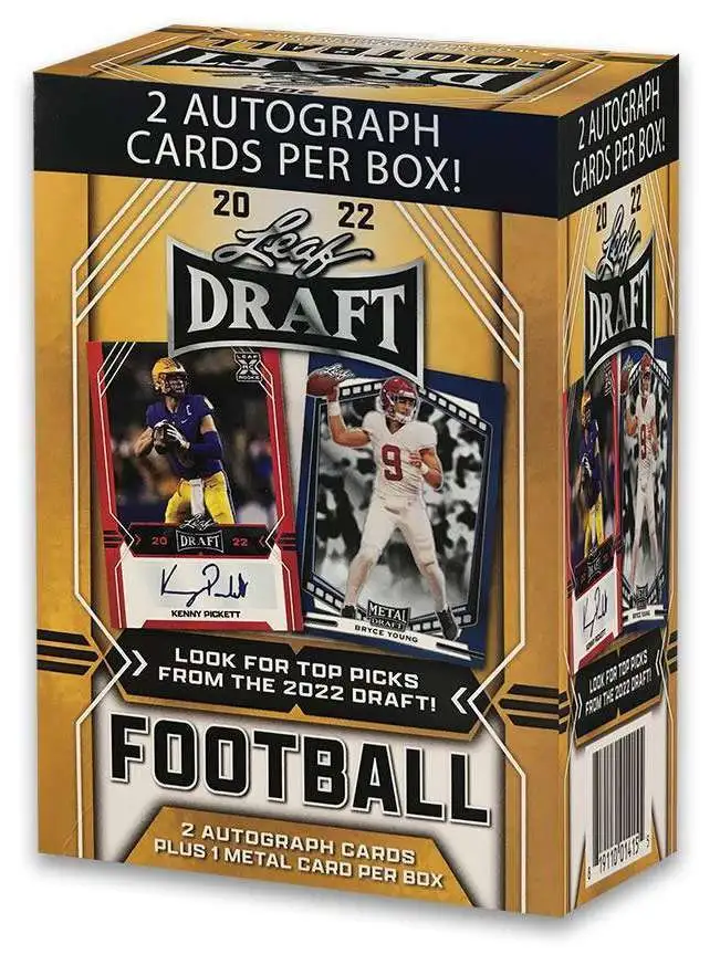 NFL Leaf 2022 Draft Football Trading Card BLASTER Box [2 Autographs + 1 Metal Card]