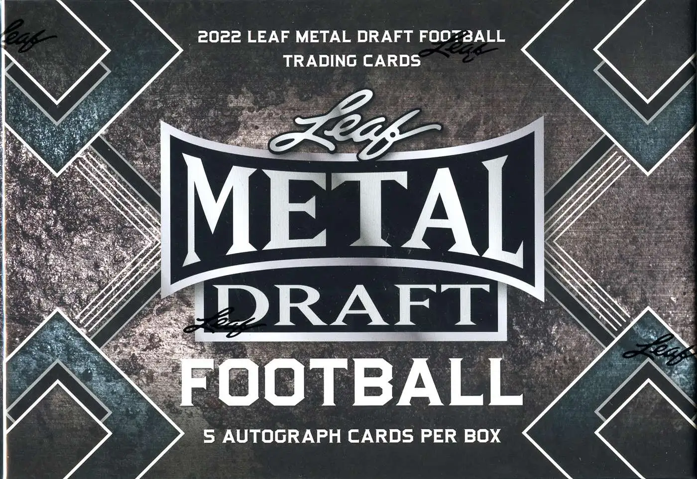 NFL Leaf 2022 Metal Draft Football Trading Card HOBBY Box [5 Autographs!]