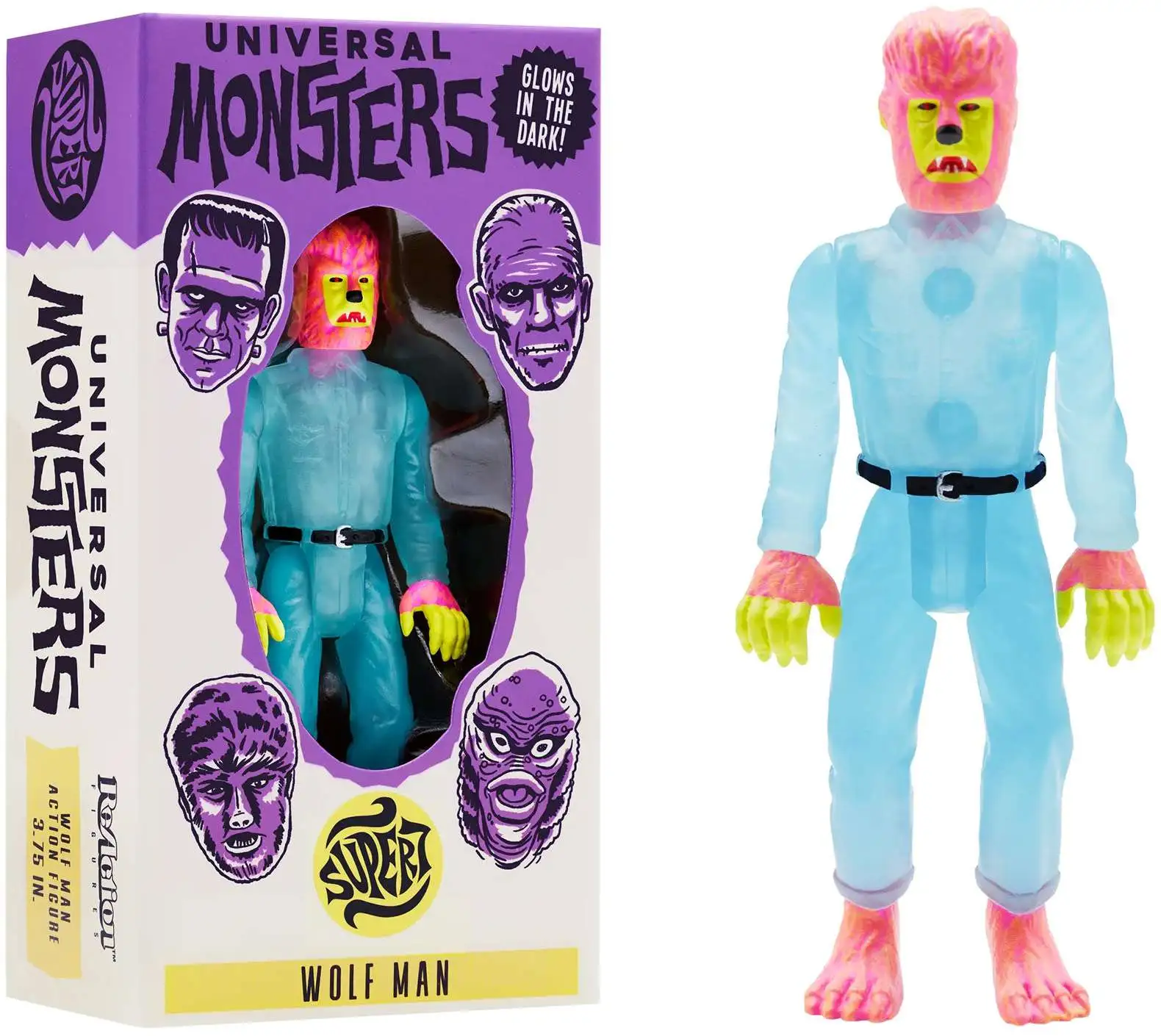 ReAction Universal Monsters Wolf Man Action Figure [Glow-In-The-Dark Costume Colors]