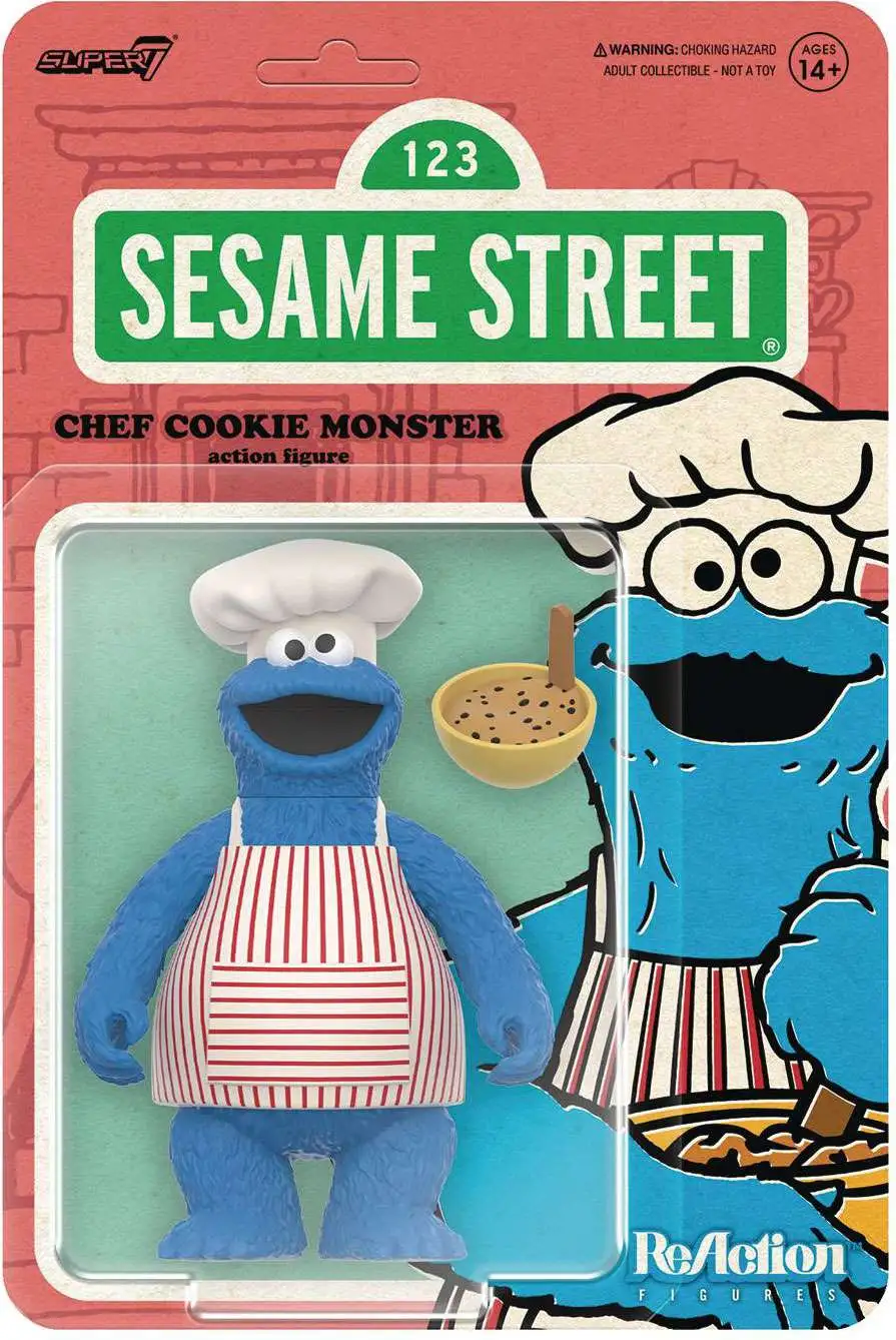 ReAction Sesame Street Wave 4 Chef Cookie Monster Action Figure