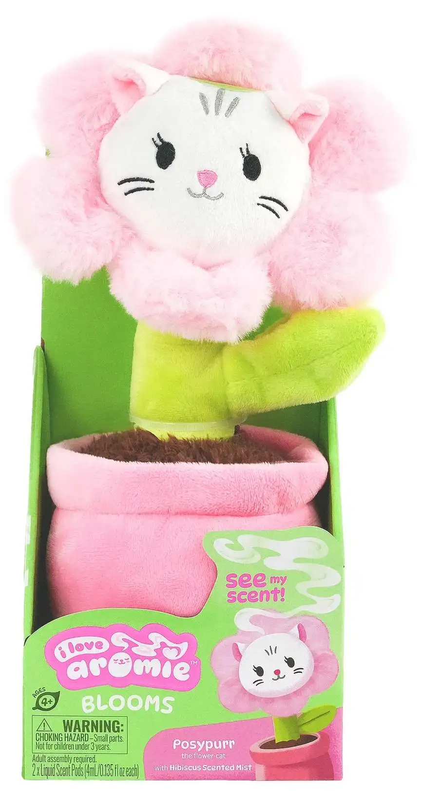 I love aromie Posypurr - Hibiscus Scented Flower Plush with Visible Magic Mist. Refillable Fragrance Toy for Kids 4+