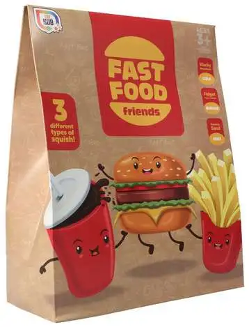 Fast Food Friends Burger, Fries & Cola Squeeze Toy 3-Pack