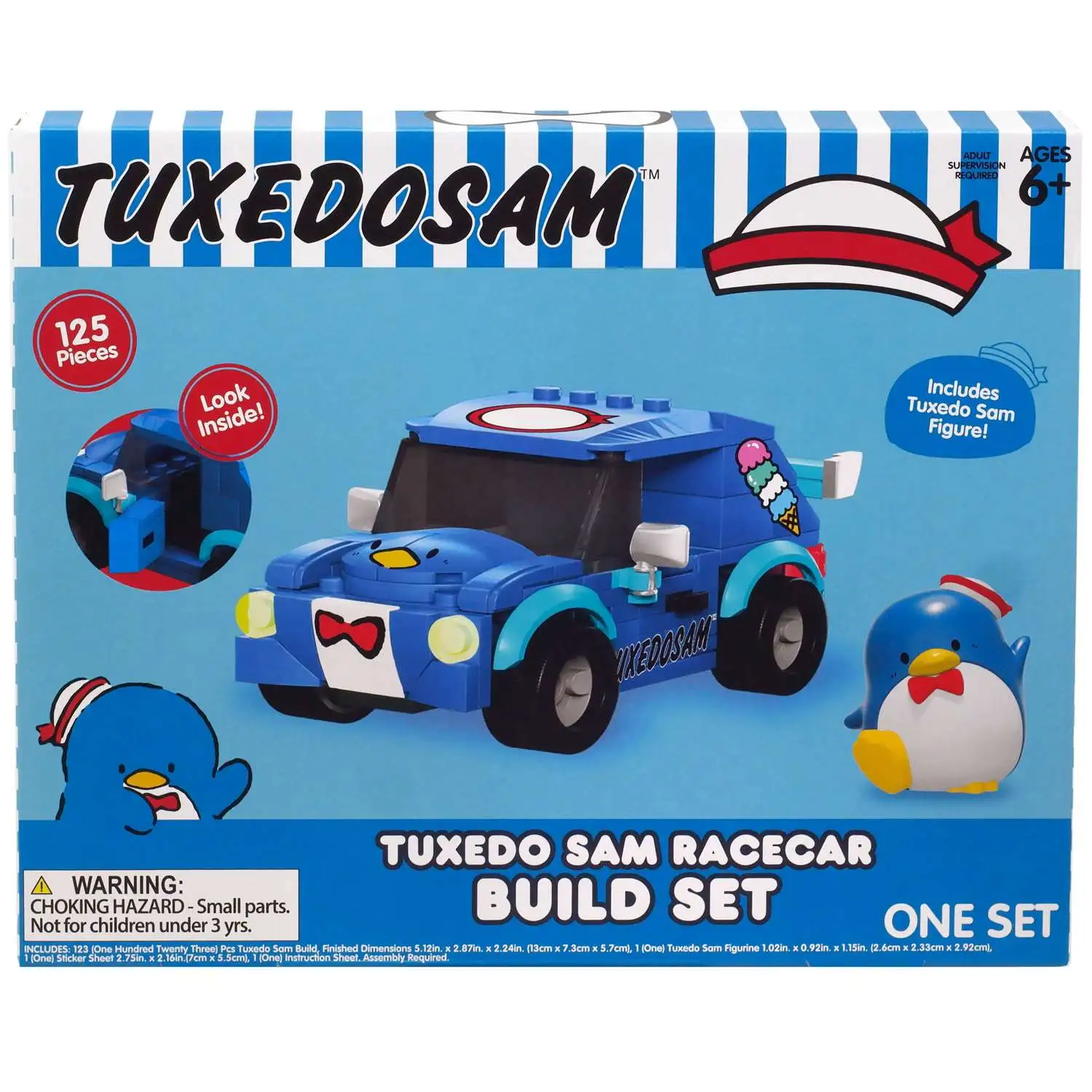 Sanrio Hello Kitty Tuxedo Sam Racecar Building Block Set